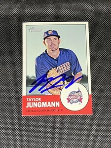 Taylor Jungmann Manatees Signed Auto 2012 Topps Heritage Minors Card #131 ~ COA - Picture 1 of 3