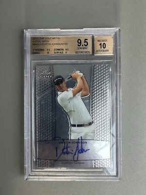 2011 Leaf Golf Metal Autographs Dustin Johnson Rookie BGS 9.5 Auto 10 Sub 10 RC - Image 1 of 4