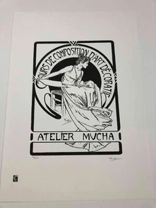 Alphonse Mucha off set lithograph cm 50x70 with certificate - signature on plate - Picture 1 of 7