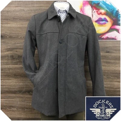 Casaco acolchoado masculino DOCKERS lã tamanho XL esporte longo cinza - Imagem 1 de 4