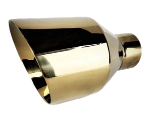 Punta de escape de oro inoxidable corte inclinado doble pared 2,5" IDX5"X8" 2580GD - Imagen 1 de 2