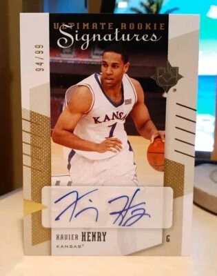 2010 Ultimate Rookie Signatures 94/99 Xavier Henry #74 Auto RC KANSAS JAYHAWKS - Image 1 of 2