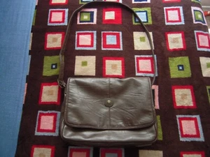 VTG JENNIFER MOORE BROWN FAUX LEATHER MED SATCHEL HANDBAG W ADJ. SHOULDER STRAP - Picture 1 of 12