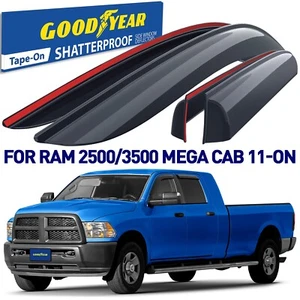 Rain Guards Vent Visors Shade for 2011-2025 Ram 2500/3500 Mega Cab - Picture 1 of 8