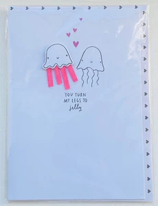 You Turn My Legs to Jelly, Happy Valentine's Day Card Hearts, New & Envelope - Picture 1 of 2