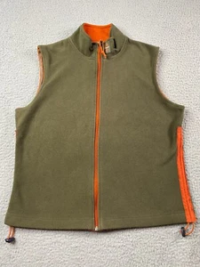 Vintage Abercrombie & Fitch Vest Womens Medium Green Fleece Full Zip Sleeveless - Picture 1 of 11