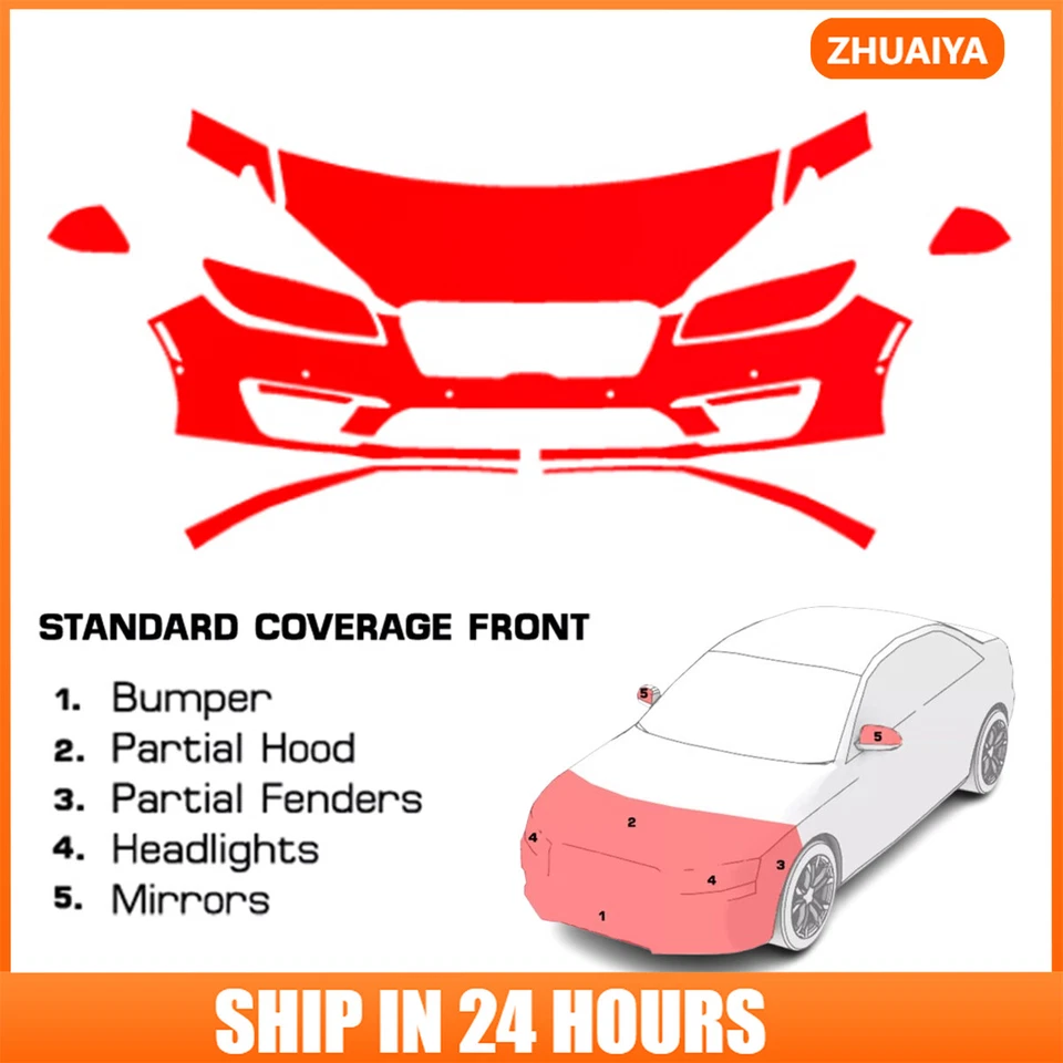 8.5Mil PreCut Paint Protection Film Clear Bra PPF Kit For Lincoln MKZ 2017-2020 Foto 1 de 4