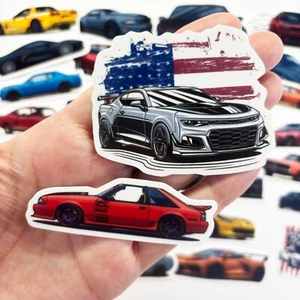 Classic Icon American Muscle Cars Vinyl Stickers Viper Corvette Mustang Camaro - Picture 1 of 4
