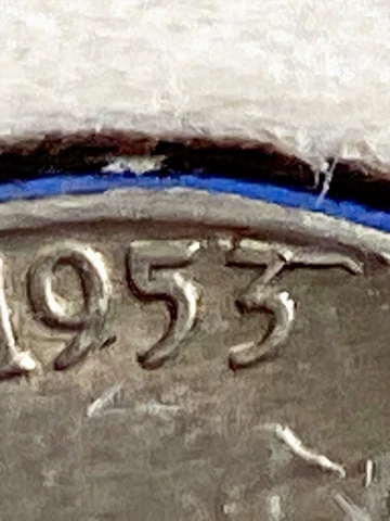 1953 S Jefferson Nickel -UNC, Obverse Error Coin Cover