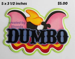 DUMBO TITEL DISNEY Scrapbook Paper Piecing vorgefertigt 3D Stanzform Rhonda - Bild 1 von 1