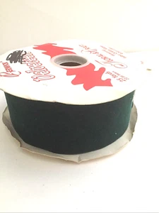 Vintage Berwick Velveteen Floral and Craft Ribbon Indoor Outdoor Green 2.5" W - Picture 1 of 6