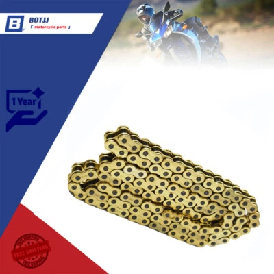 Drive Chain Gold Color 520 x114 ATV Motorcycle 520 Pitch With O-Ring 114 Links Foto 1 de 4