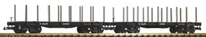 Piko 38785 C&S Bogie Flatcar w/Stakes Wagon Set (2) - Picture 1 of 1