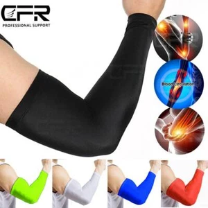 Elbow Support Arm Sleeves Cover UV Sun Protection Basketball sports Compression - Picture 1 of 20