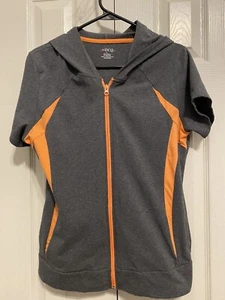 BCG Kurzarm-Damenjacke mit Reißverschluss grau orange Large neu ohne Etikett - Bild 1 von 13