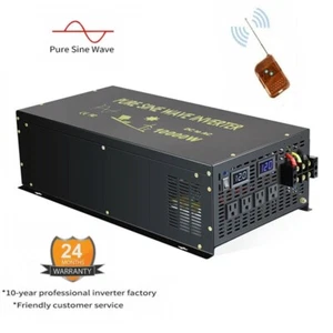 10000Watt Pure Sine Wave Inverter 12V to 110V/220V Solar Converter Remote Switch - Picture 1 of 10