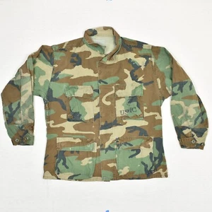 Army Men's Military Jacket Woodland Camo Cotton Size Medium Short VTG USMC - Picture 1 of 8