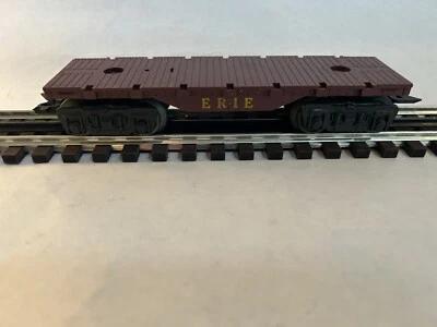 MARX Erie Flat Skid Car - O Gauge - Maroon - NICE - Image 1 of 4