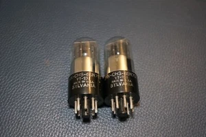 2 - SYLVANIA JAN-CHS-6SN7GT VT-231 RÖHREN BAD BOY 2 LOCH SCHWARZE PLATTE - Bild 1 von 10