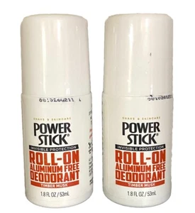 Power Stick Roll-On Deodorant Aluminum Free Timber Musk 1.8oz - Lot of 2 - Picture 1 of 3