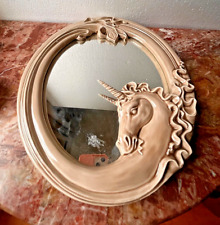Unicorn Mirror Vintage Oval Magical Wall Hanging Fairytale Majestic Horse