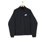 Nike Track Jacket Black Full Zip Raglan Sleeve Mock Neck Lined Pocket Men Size M