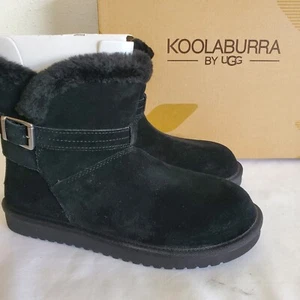 NEW WOMENS SIZE 8 BLACK KOOLABURRA BY UGG DELENE MINI SUEDE ANKLE BOOTS 1121503 - Picture 1 of 8