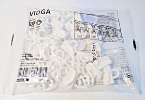 IKEA VIDGA Glider Curtain sliding Gliders and hooks 24 In Pack White Brand New - Picture 1 of 2