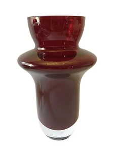 Vintage WATERFORD CRYSTAL Marquis Ruby Red Heavy Blown Glass 10” Vase Poland - Picture 1 of 8