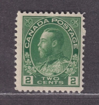 Canada Scott 107a 1922 F/VF MNH 2¢ Green KGV Admiral Dry Printing SCV $50.00 - Image 1 of 2