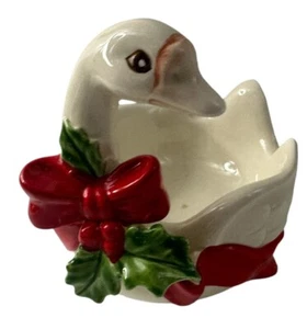 Fitz & Floyd handbemalt in Japan Keramik Holiday Goose Kerzenhalter Vintage - Bild 1 von 20