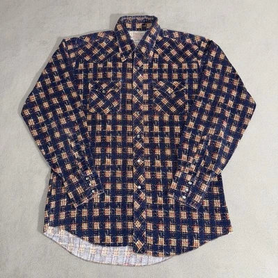 Vintage H Bar C Western Shirt Plaid Corduroy Pearl Snap XL Cowboy Rockabilly 60s - Image 1 of 4