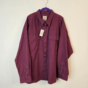 NWT Men's RedHead Stonewash Canvas Button Shirt Cordovan Red Size 2XL - Picture 1 of 7