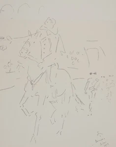 Jean COCTEAU : Le cavalier dans l'arène, Lithographie originale signée, 1971 - Bild 1 von 7