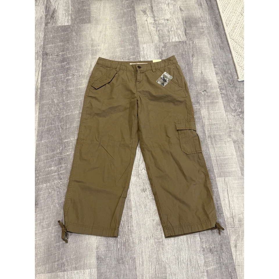 Pantalones capri Bass Heritage Collection para mujer cargo marrón cañón talla 6 Foto 1 de 4