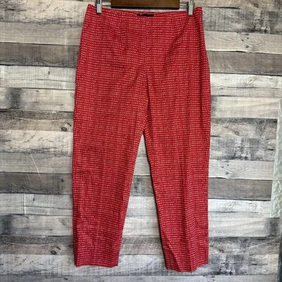 Piazza Sempione Audry P315 Red White Cotton Slim Leg Crop Pants IT 44 US 8 NWT - Image 1 of 4