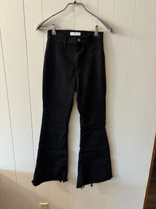 Vibrant MIU Women’s Size 9 Black Denim Jeans Long Tall With Flare T2 - Picture 1 of 9