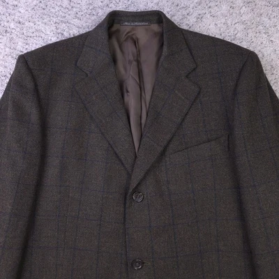Ermenegildo Zegna Sport Coat Size 42L Jacket Plaid Check Three Button Soft EUC - Image 1 of 4