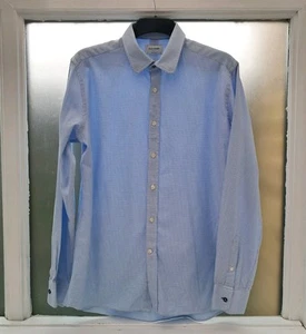 Duchamp London Blue / White Texture Taylored Fit, Shirt, 16½ Size 42 - Picture 1 of 14