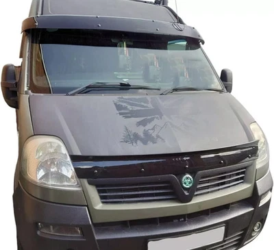 NEWLOOK FOR RENAULT MASTER 2007-2010 GLOSS BLACK CAPPAFE BONNET WIND STONE PROTECTOR