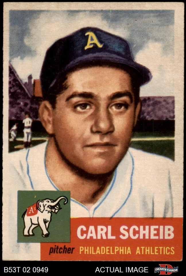 1953 Topps #57 Carl Scheib Athletics 6 - EX/MT - Image 1 of 1
