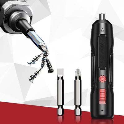 Rechargeable Cordless Electric Screwdriver Drill Bits Kit Mini Compact USB Power - Image 1 of 4