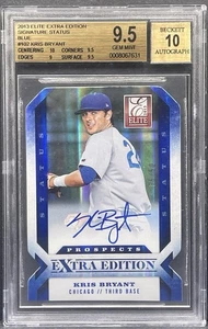2013 Elite Extra Edition Elite Kris Bryant RC Rookie AUTO /50 BGS 9.5 Blue INK - Picture 1 of 2