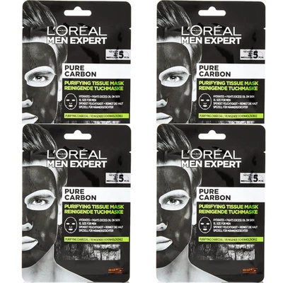 L’Oréal Men Expert Pure Carbon Purifying Face Mask 30g (Pack Of 4) - Image 1 of 4