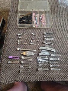 30 Silver Single Prong Curl Alligator Metal Hair Clips And Assessaries Case - Picture 1 of 8