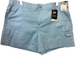 LEE REGULAR FIT MIDRISE SHASTA BLUE CARGO SHORTS Sz 22M - Picture 1 of 10