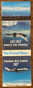 Vintage United Airlines Matchbook Cover Ad Friendship 747 a0445 - Picture 1 of 2