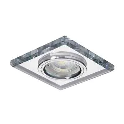 porta faretto incasso decorativo GU10 vetro trasparente 1 luce fisso quadrato - Immagine 1 di 4