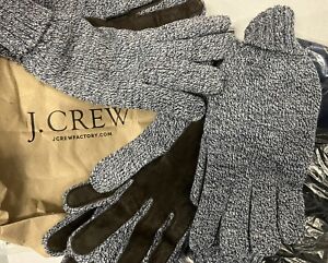 J. CREW Gloves Men’s Marled Suede L-XL GRAY WINTER K3465 New With Tag