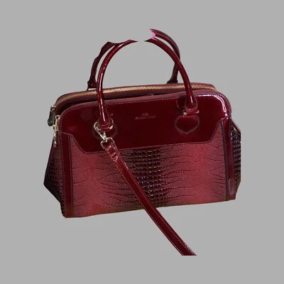 Red Crocodile Handbag Tote - Image 1 of 4